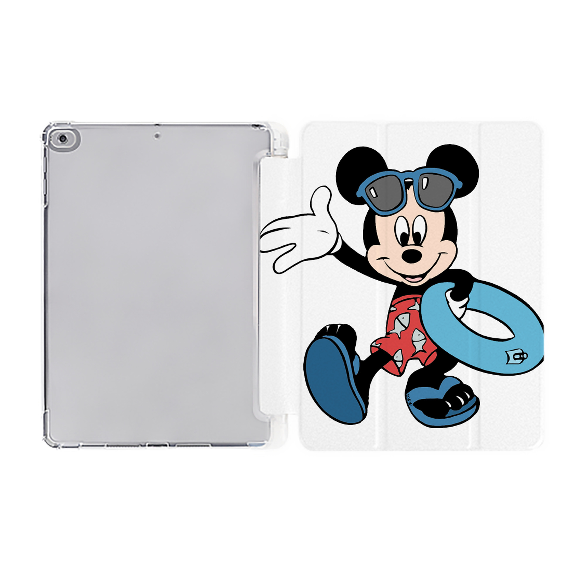 ミッキーマウス Mickey Mouse IPad ケース ペン収納付き 三つ折りスタンド PUレザー×シリコン 対応機種9.5/10.5/10.9インチ